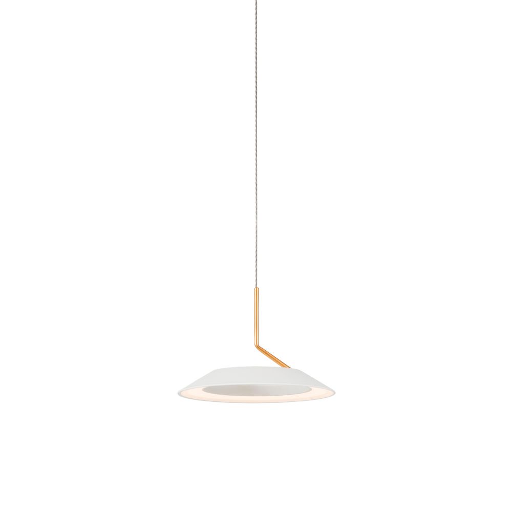Koncept Lighting RYP-S1-SW-MWG Royyo LED Pendant (single), Matte White with Gold accent